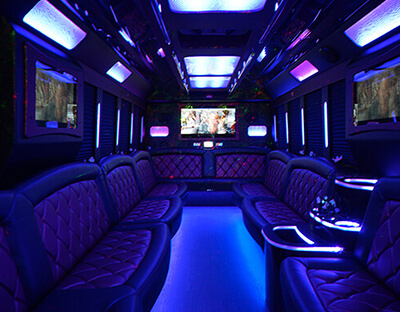 bus with fiber optic and laser lights