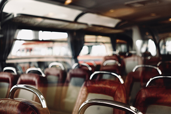 reclining seats in a minibus