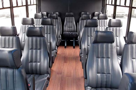 black leather seating